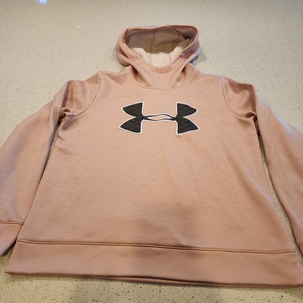 Under Armour Womens Pullover Sweat Shirt Cold Gear Loose Fit Hoodie Blush Pink M
